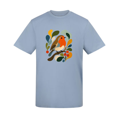 Hedgerow Harmony Adult Unisex T-shirt - Freeform Fauna Range Sky Blue colour variant image