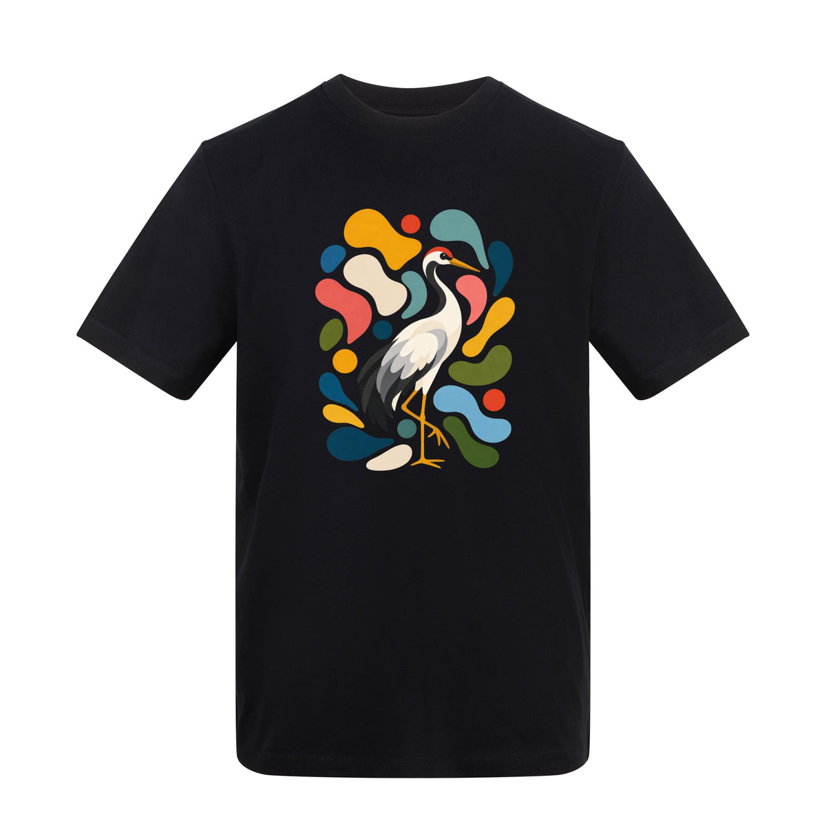 Stillness and Grace Adult Unisex T-shirt - Freeform Fauna Range Deep Black colour variant image
