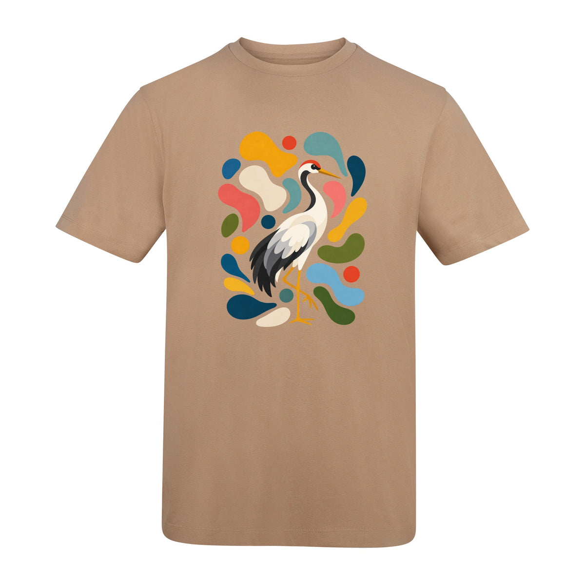 Stillness and Grace Adult Unisex T-shirt - Freeform Fauna Range Desert Sand colour variant image