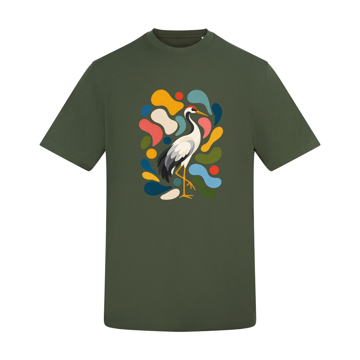 Stillness and Grace Adult Unisex T-shirt - Freeform Fauna Range Earthy Green colour variant image