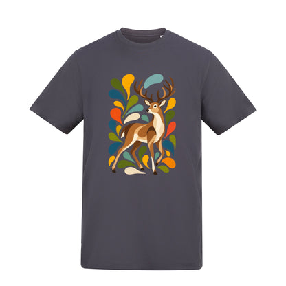 Woodland Majesty Adult Unisex T-shirt - Freeform Fauna Range Solid Charcoal colour variant image