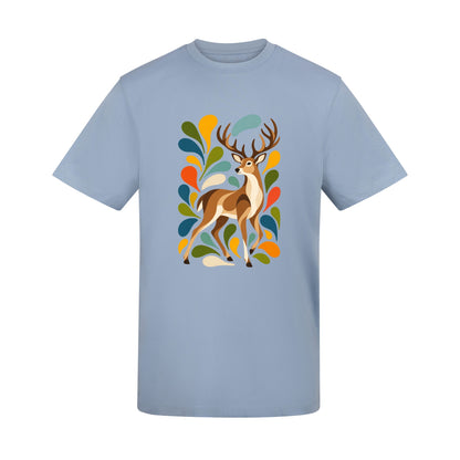 Woodland Majesty Adult Unisex T-shirt - Freeform Fauna Range Sky Blue colour variant image