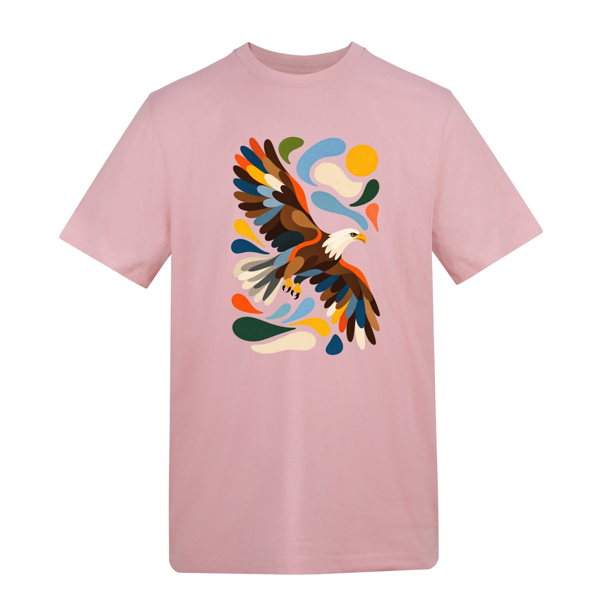 Skybound Spirit Adult Unisex T-shirt - Freeform Fauna Range Baby Pink colour variant image