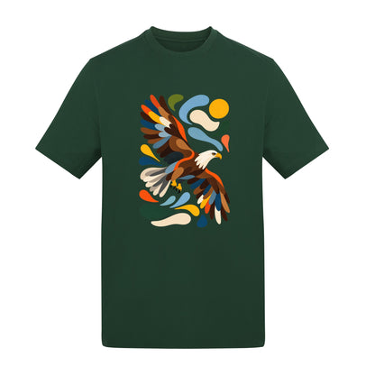 Skybound Spirit Adult Unisex T-shirt - Freeform Fauna Range Bottle Green colour variant image