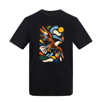 Skybound Spirit Adult Unisex T-shirt - Freeform Fauna Range Deep Black colour variant image