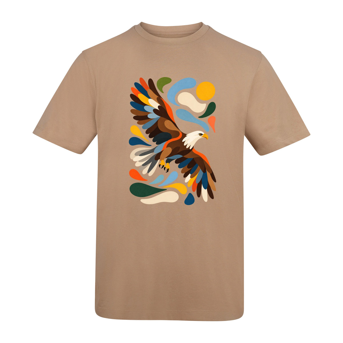 Skybound Spirit Adult Unisex T-shirt - Freeform Fauna Range Desert Sand colour variant image