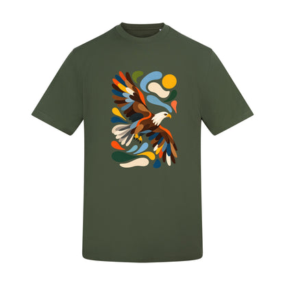 Skybound Spirit Adult Unisex T-shirt - Freeform Fauna Range Earthy Green colour variant image