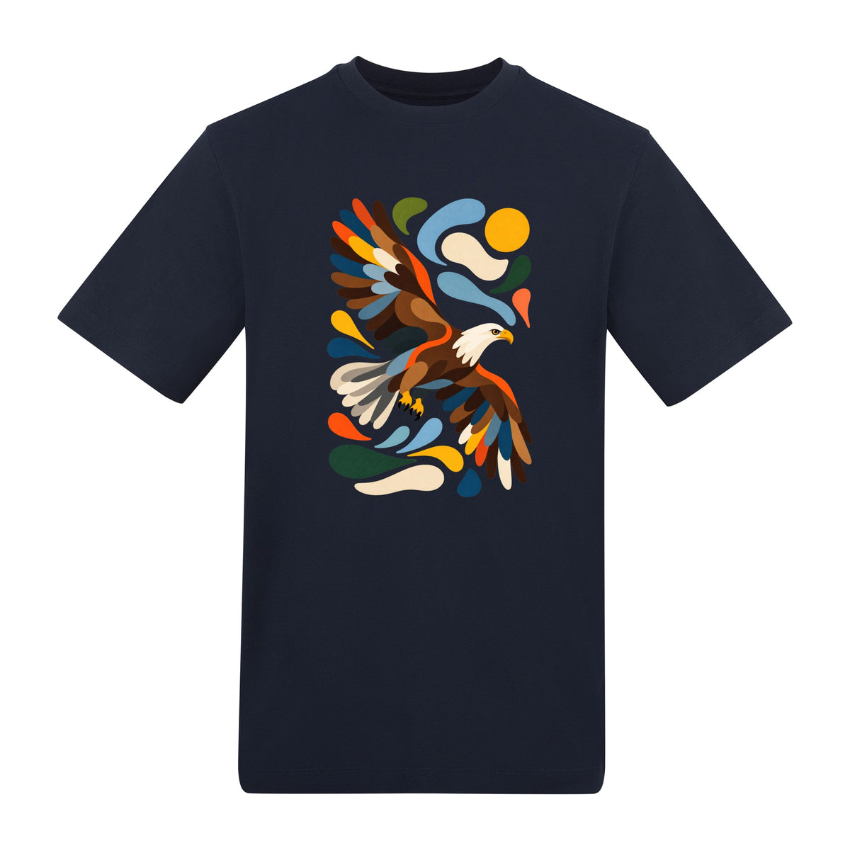 Skybound Spirit Adult Unisex T-shirt - Freeform Fauna Range French Navy colour variant image