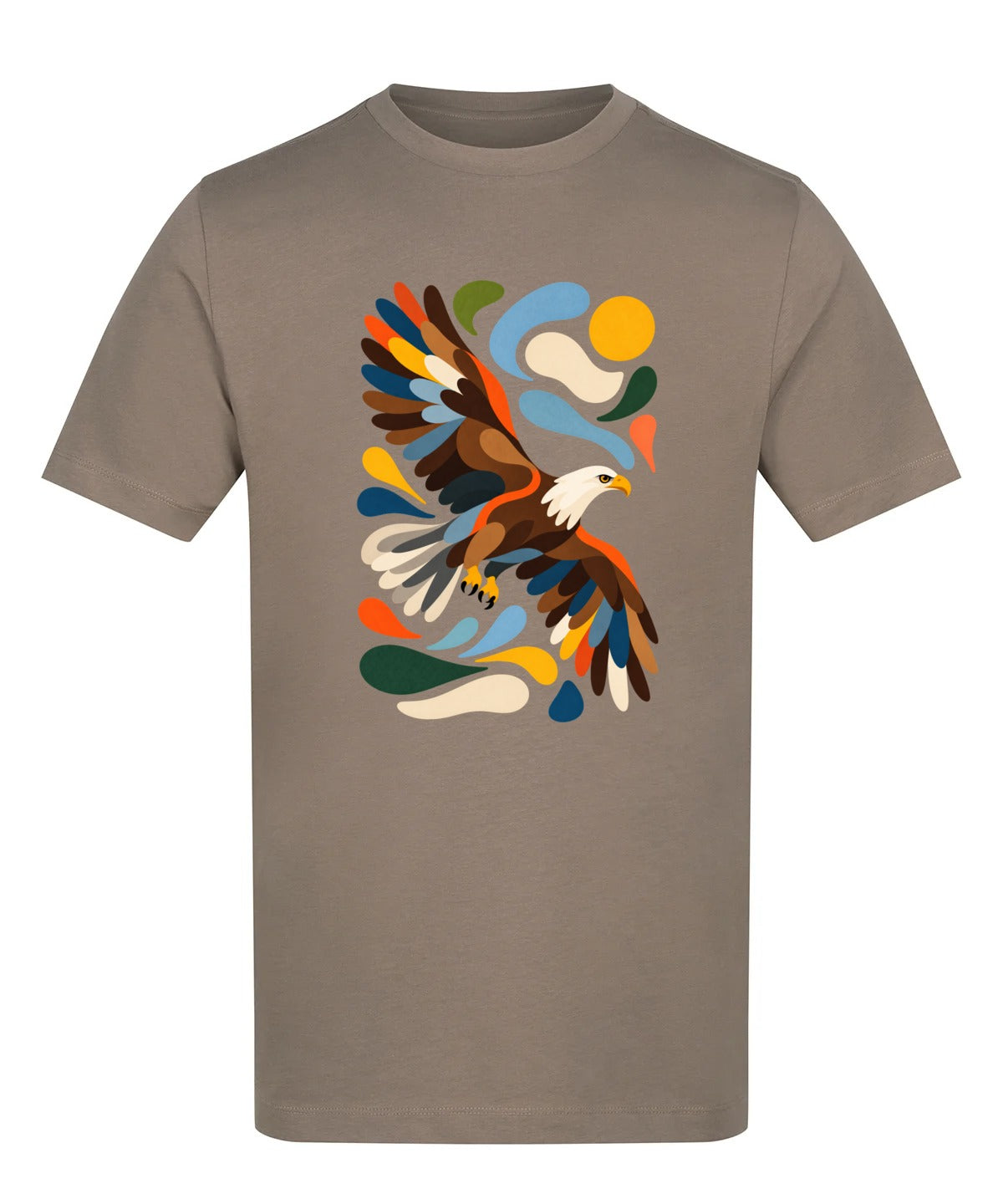 Skybound Spirit Adult Unisex T-shirt - Freeform Fauna Range Mocha Brown colour variant image