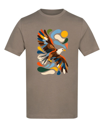 Skybound Spirit Adult Unisex T-shirt - Freeform Fauna Range Mocha Brown colour variant image