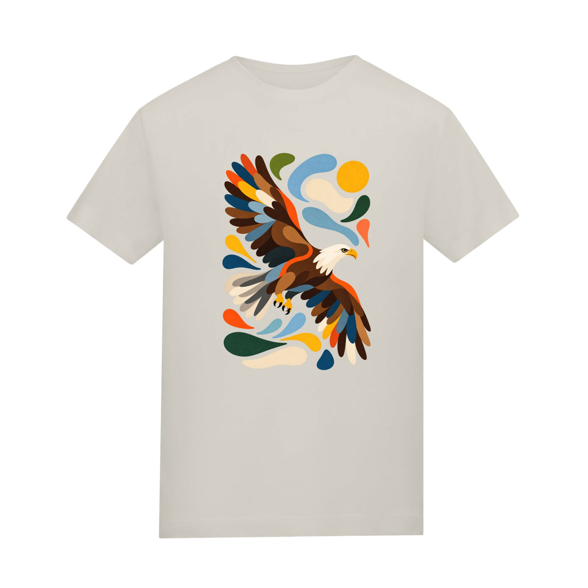 Skybound Spirit Adult Unisex T-shirt - Freeform Fauna Range Natural Stone colour variant image