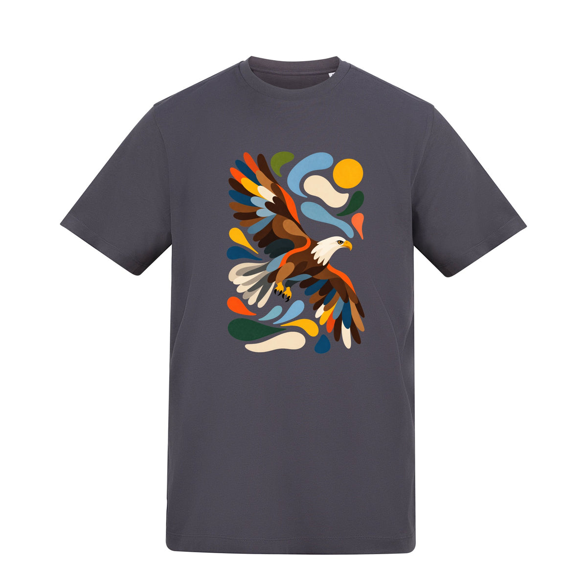 Skybound Spirit Adult Unisex T-shirt - Freeform Fauna Range Solid Charcoal colour variant image