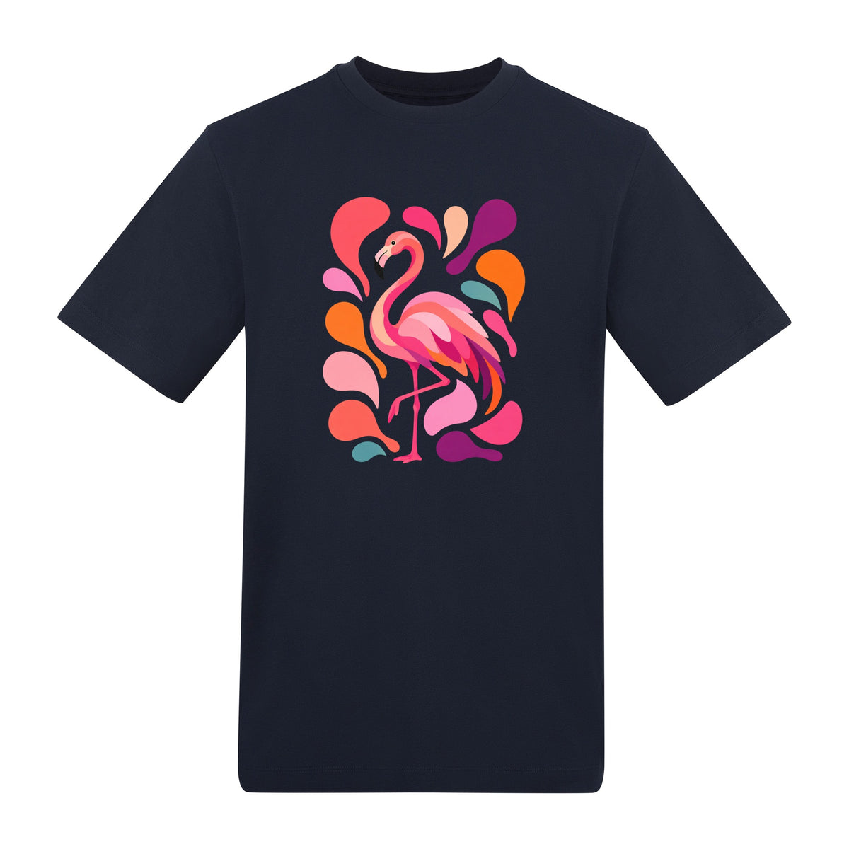 Blush in Motion Adult Unisex T-shirt - Freeform Fauna Range French Navy colour variant image
