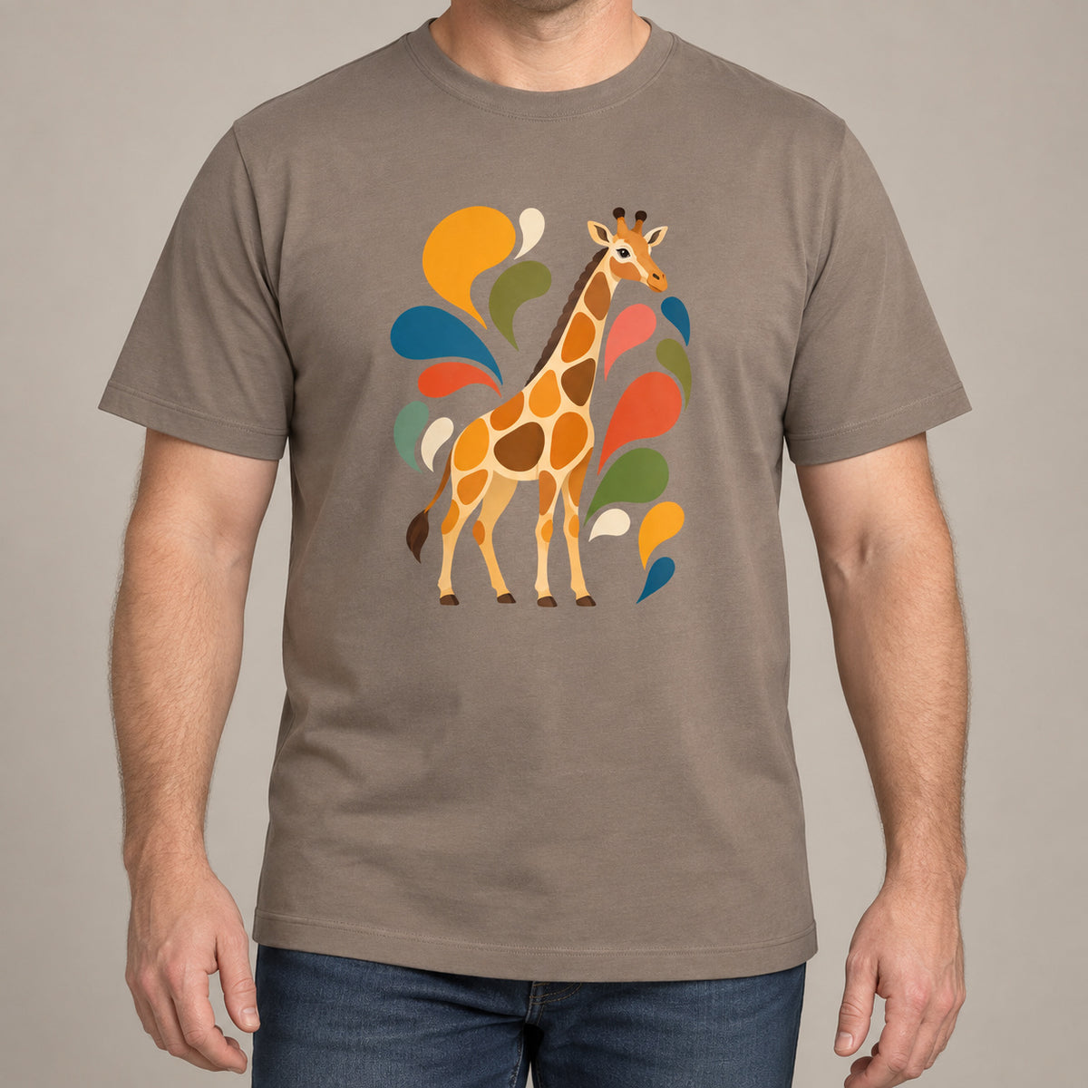 Sunlit Safari Adult Unisex T-shirt - Freeform Fauna Range lead image