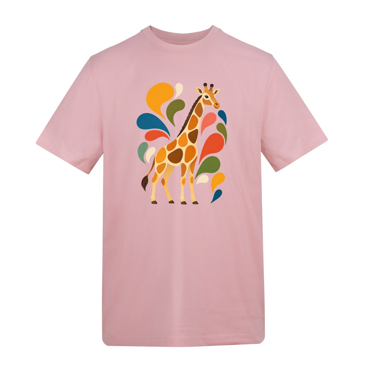 Sunlit Safari Adult Unisex T-shirt - Freeform Fauna Range Baby Pink colour variant image