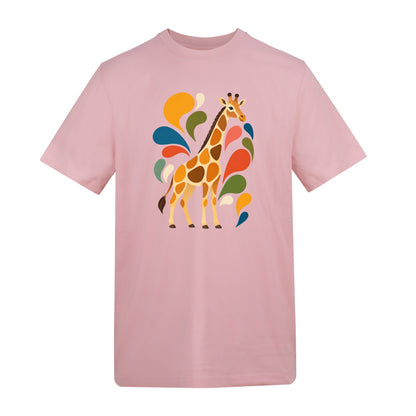 Sunlit Safari Adult Unisex T-shirt - Freeform Fauna Range Baby Pink colour variant image