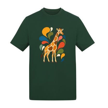 Sunlit Safari Adult Unisex T-shirt - Freeform Fauna Range Bottle Green colour variant image