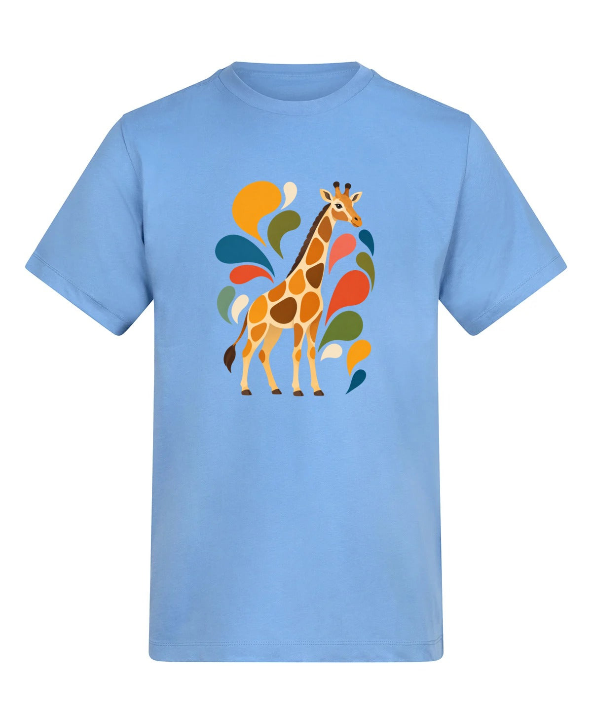 Sunlit Safari Adult Unisex T-shirt - Freeform Fauna Range Cornflower Blue colour variant image