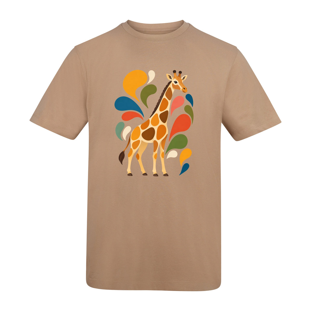 Sunlit Safari Adult Unisex T-shirt - Freeform Fauna Range Desert Sand colour variant image