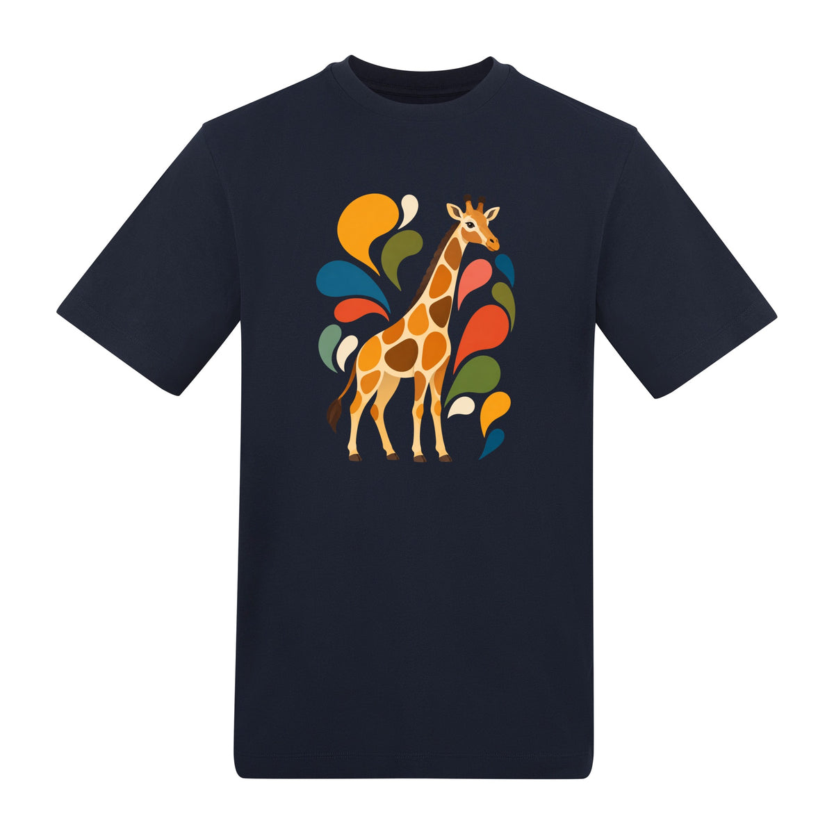 Sunlit Safari Adult Unisex T-shirt - Freeform Fauna Range French Navy colour variant image