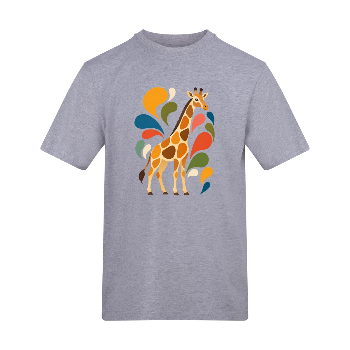 Sunlit Safari Adult Unisex T-shirt - Freeform Fauna Range Heather Grey colour variant image