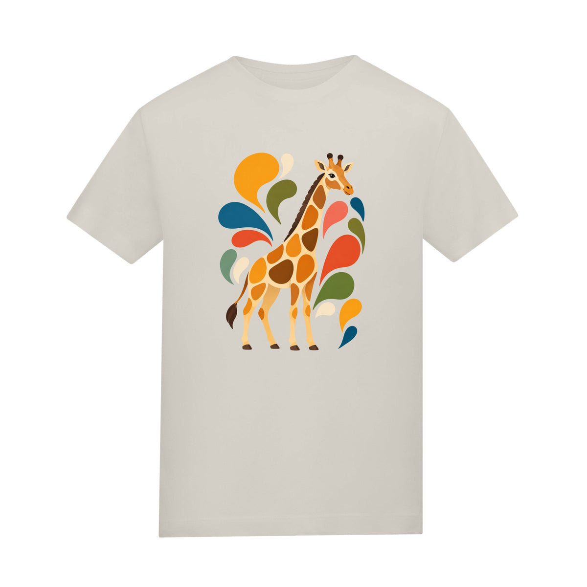 Sunlit Safari Adult Unisex T-shirt - Freeform Fauna Range Natural Stone colour variant image
