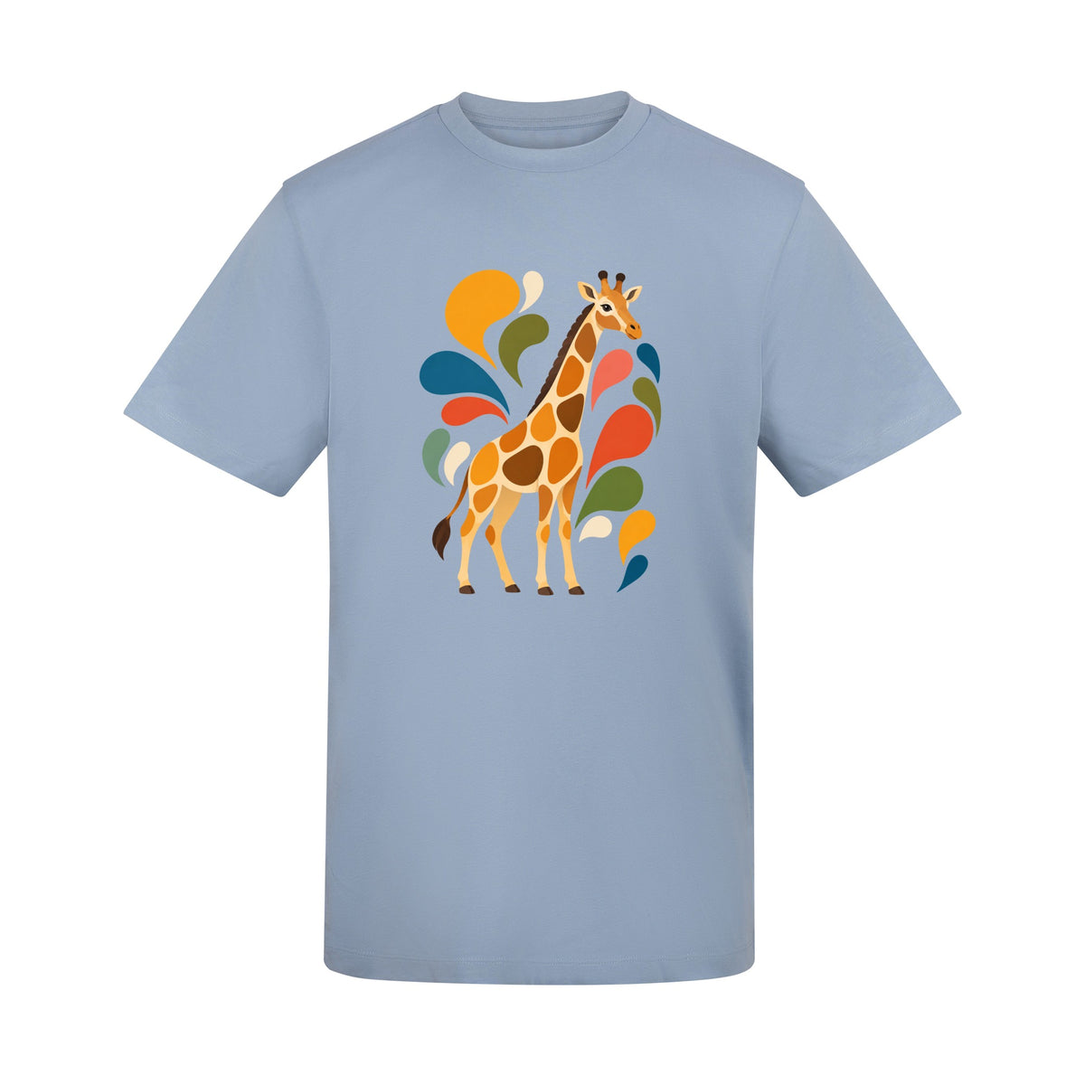 Sunlit Safari Adult Unisex T-shirt - Freeform Fauna Range Sky Blue colour variant image
