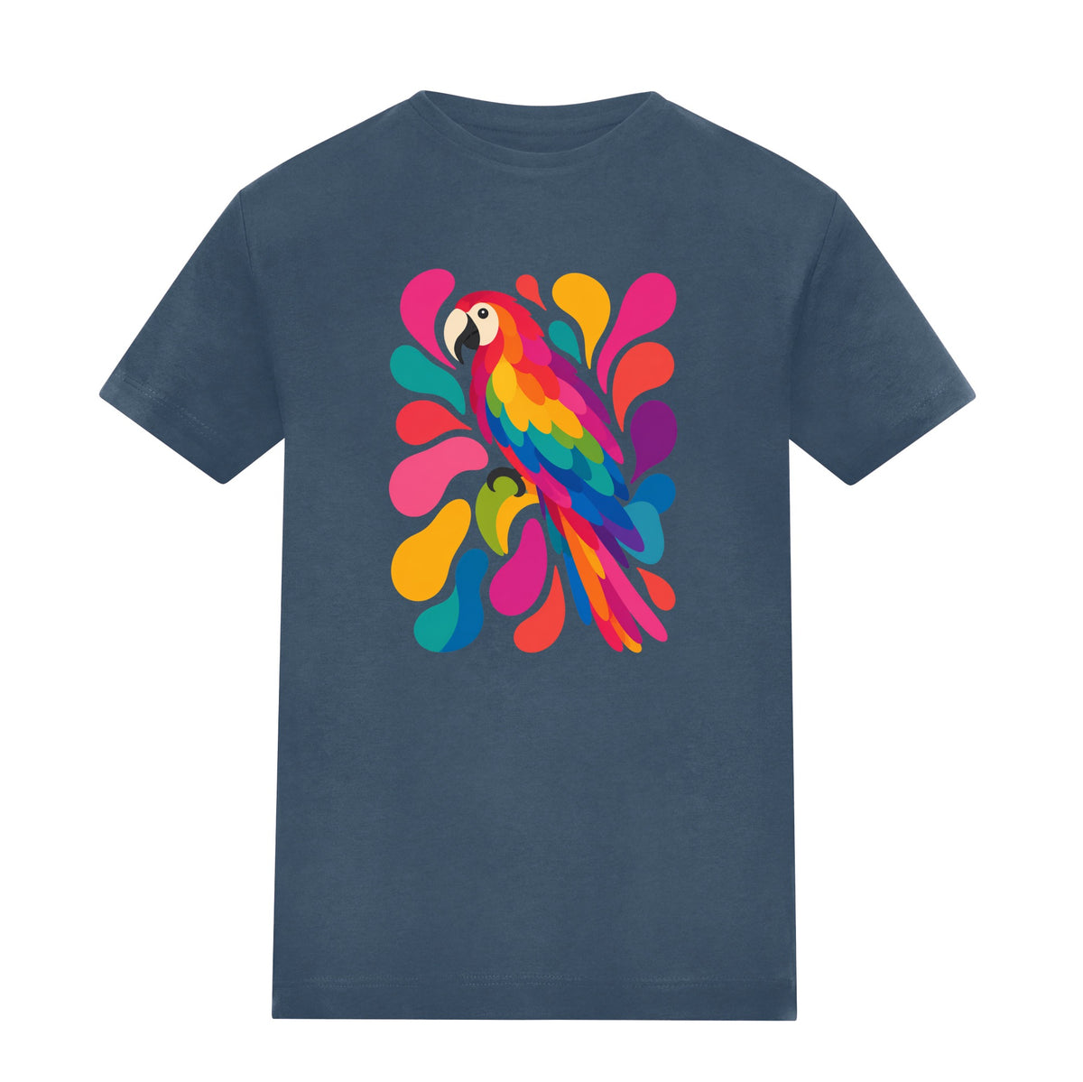 Tropical Burst Adult Unisex T-shirt - Freeform Fauna Range Airforce Blue colour variant image