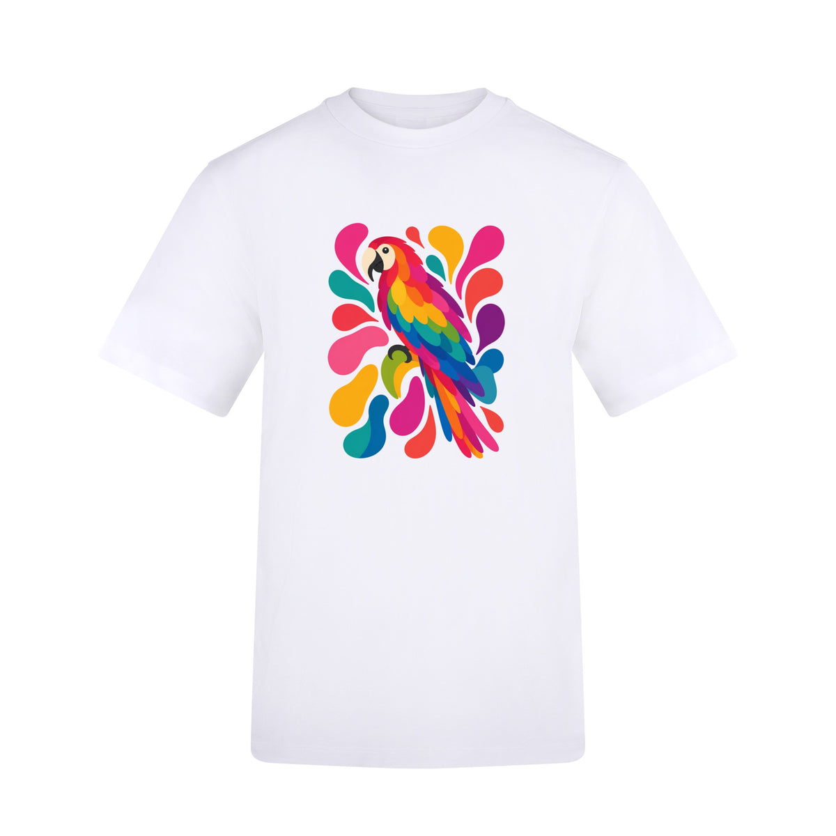 Tropical Burst Adult Unisex T-shirt - Freeform Fauna Range Arctic White colour variant image