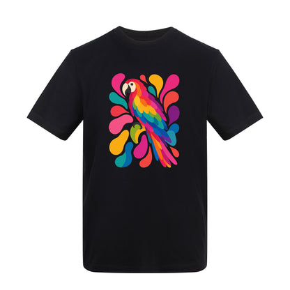 Tropical Burst Adult Unisex T-shirt - Freeform Fauna Range Deep Black colour variant image