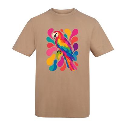 Tropical Burst Adult Unisex T-shirt - Freeform Fauna Range Desert Sand colour variant image