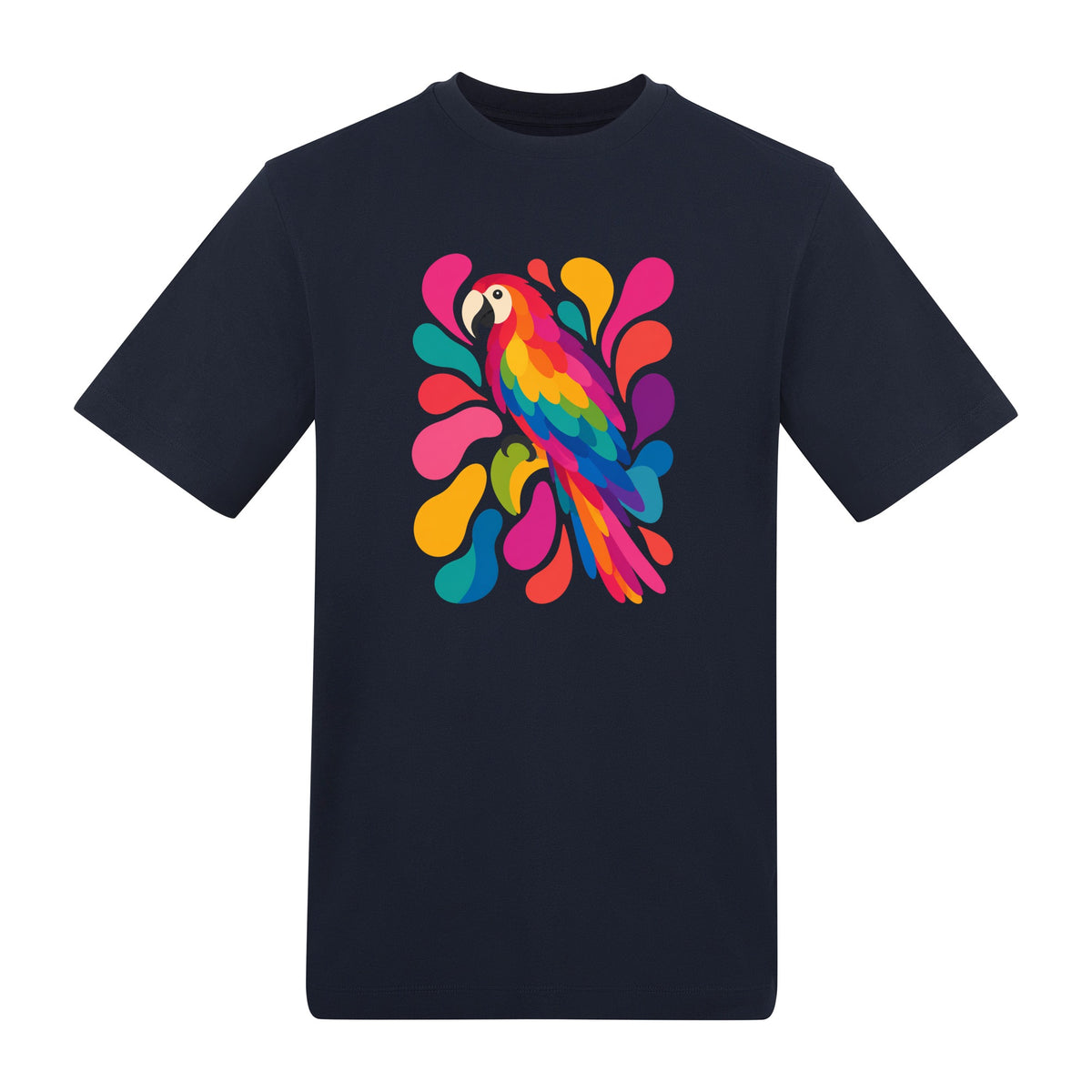 Tropical Burst Adult Unisex T-shirt - Freeform Fauna Range French Navy colour variant image