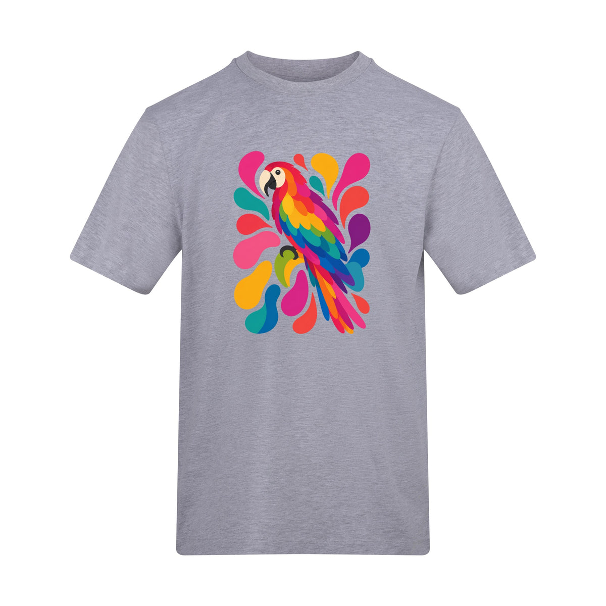 Tropical Burst Adult Unisex T-shirt - Freeform Fauna Range Heather Grey colour variant image