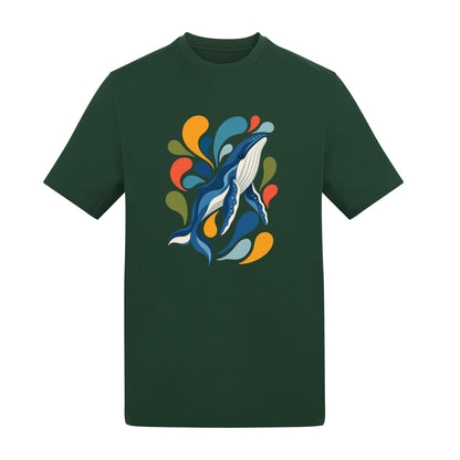 Ocean Song Adult Unisex T-shirt - Freeform Fauna Range Bottle Green colour variant image