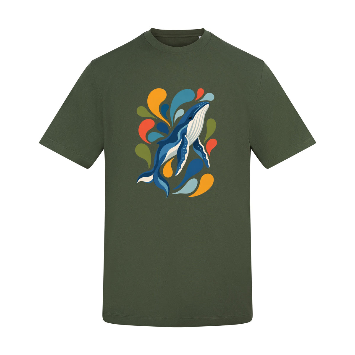 Ocean Song Adult Unisex T-shirt - Freeform Fauna Range Earthy Green colour variant image