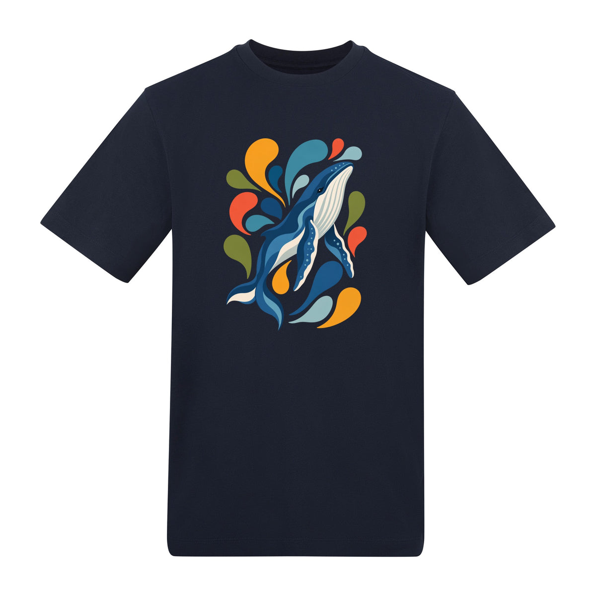 Ocean Song Adult Unisex T-shirt - Freeform Fauna Range French Navy colour variant image