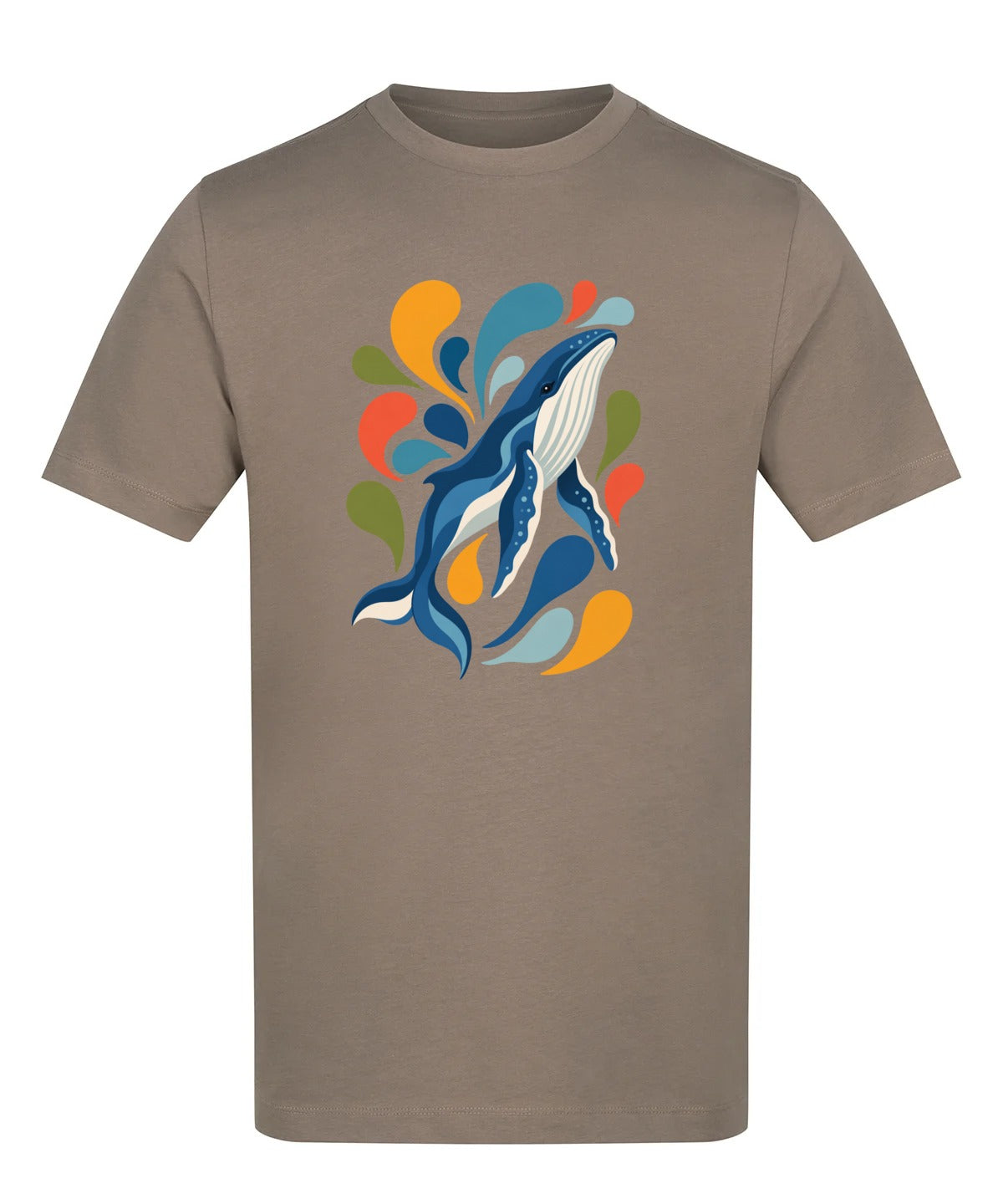 Ocean Song Adult Unisex T-shirt - Freeform Fauna Range Mocha Brown colour variant image