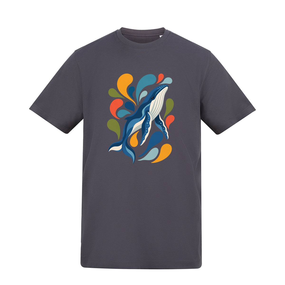 Ocean Song Adult Unisex T-shirt - Freeform Fauna Range Solid Charcoal colour variant image