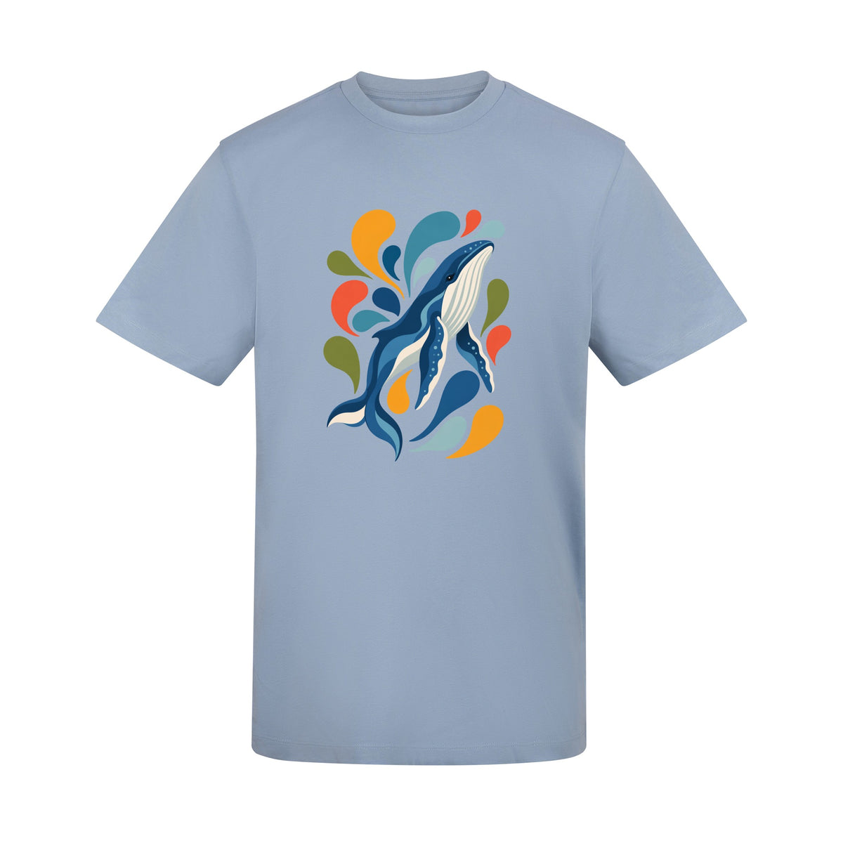 Ocean Song Adult Unisex T-shirt - Freeform Fauna Range Sky Blue colour variant image