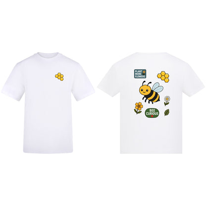 Bee Curious Adult Unisex T-shirt - Badges of the Wild Arctic White colour variant image