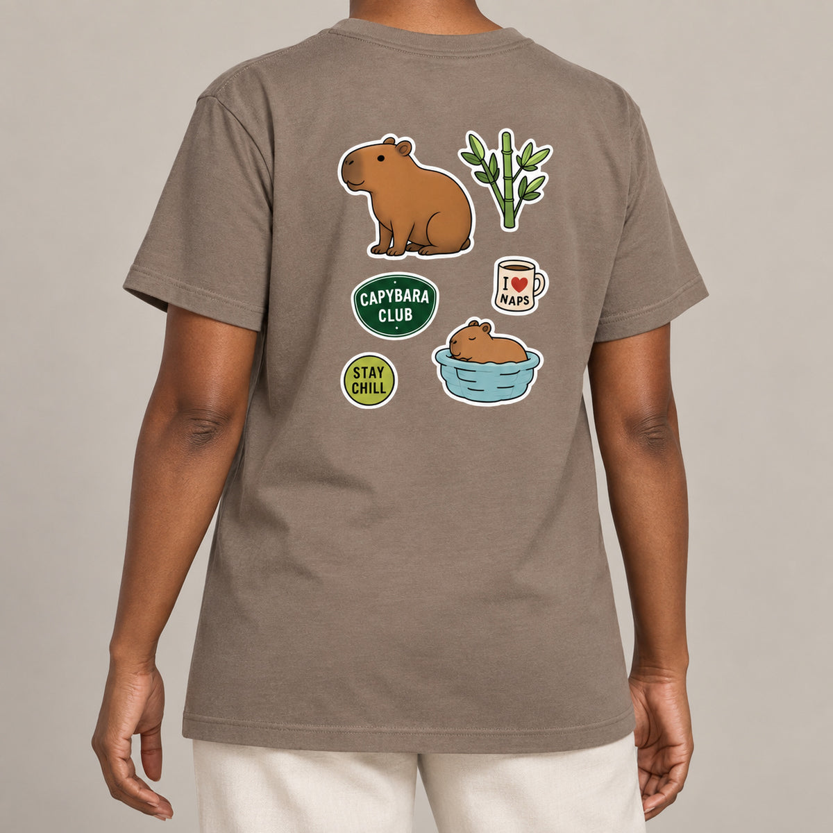 Capybara Chill Club Adult Unisex T-shirt - Badges of the Wild lead image