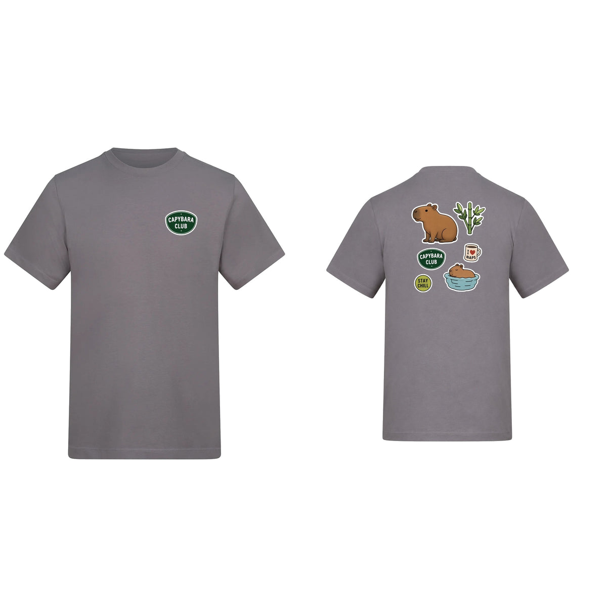 Capybara Chill Club Adult Unisex T-shirt - Badges of the Wild