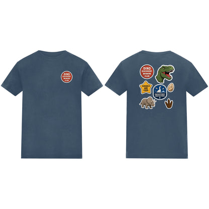 Dino Discovery Club Adult Unisex T-shirt - Badges of the Wild Airforce Blue colour variant image