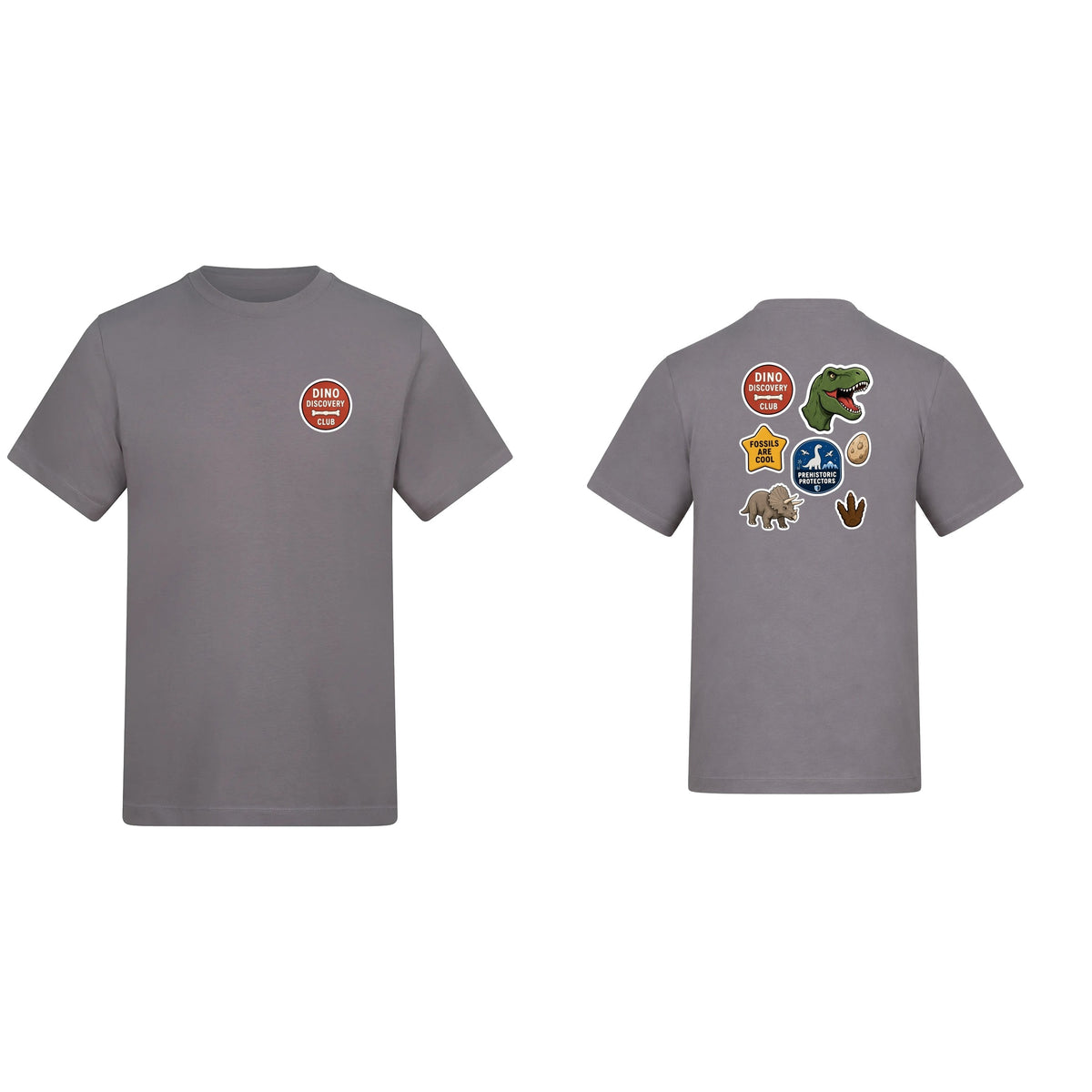 Dino Discovery Club Adult Unisex T-shirt - Badges of the Wild Dusty Lilac colour variant image