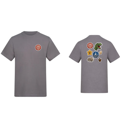 Dino Discovery Club Adult Unisex T-shirt - Badges of the Wild Dusty Lilac colour variant image