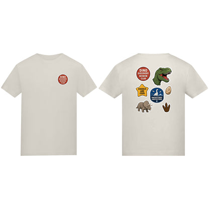 Dino Discovery Club Adult Unisex T-shirt - Badges of the Wild Natural Stone colour variant image
