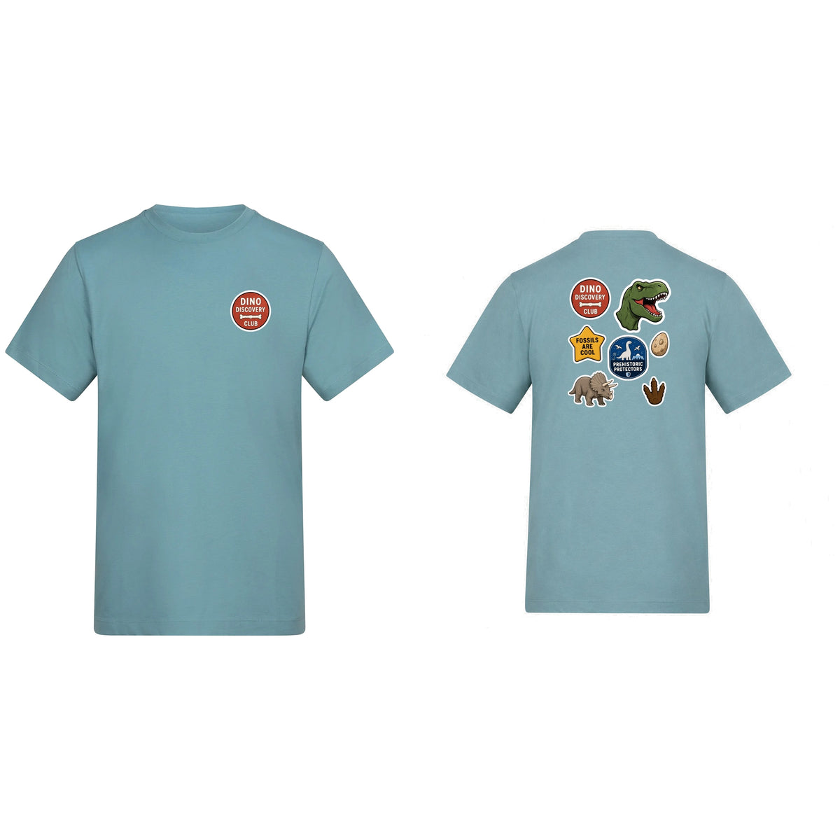 Dino Discovery Club Adult Unisex T-shirt - Badges of the Wild Seafoam colour variant image
