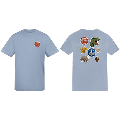 Dino Discovery Club Adult Unisex T-shirt - Badges of the Wild Sky Blue colour variant image