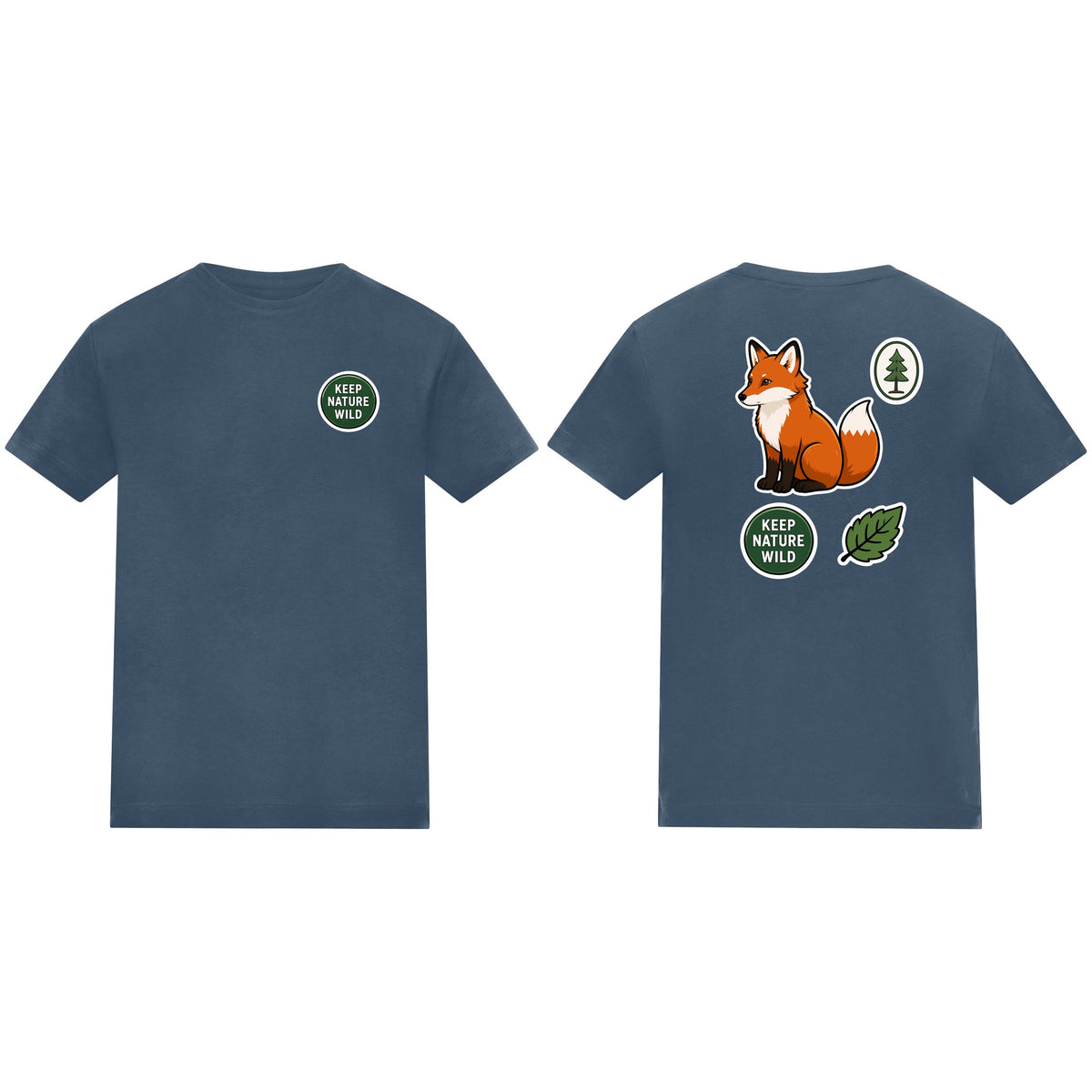 Keep Nature Wild Adult Unisex T-shirt - Badges of the Wild Airforce Blue colour variant image