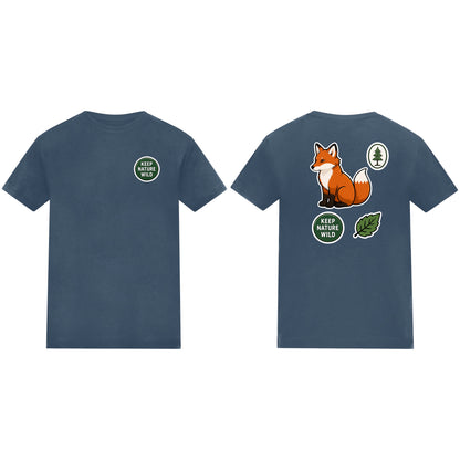 Keep Nature Wild Adult Unisex T-shirt - Badges of the Wild Airforce Blue colour variant image